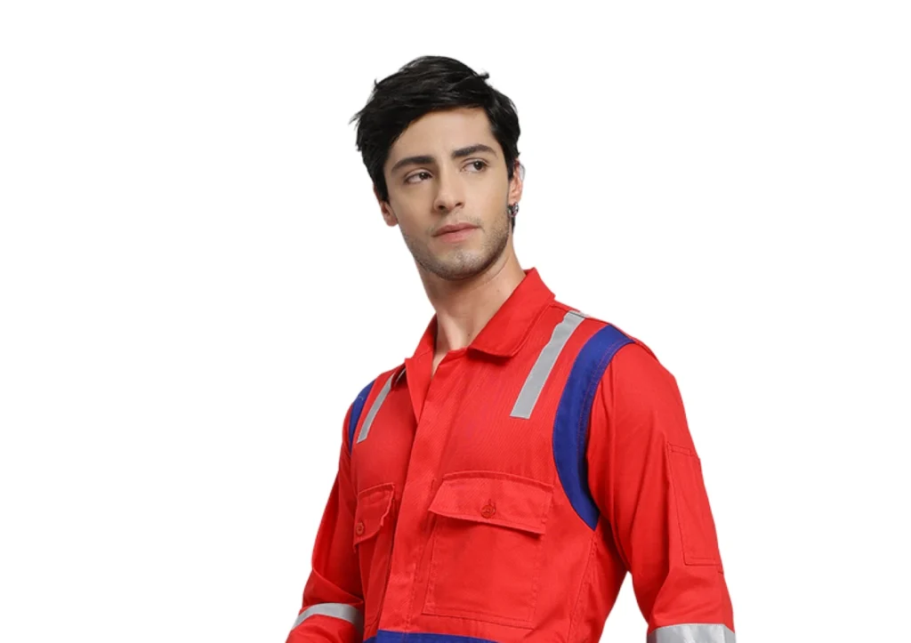 Red Polyester Cotton Workwear Uniform