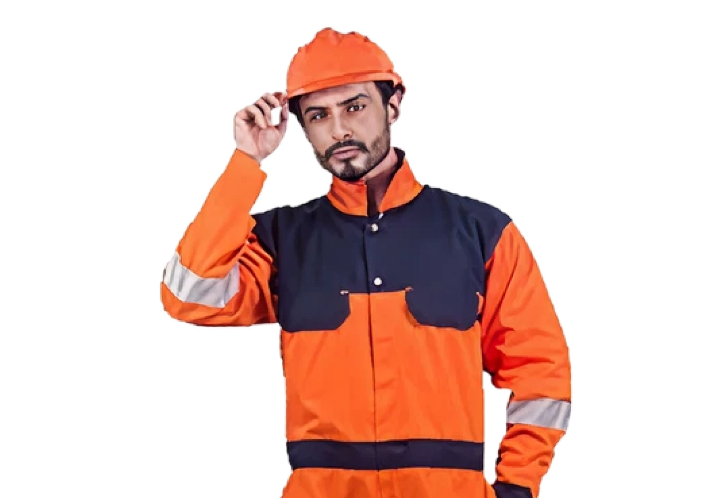 Orange Contrast Yoke Coveralls