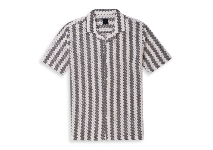 Men’s Lace-Accent Cotton Blend Shirt