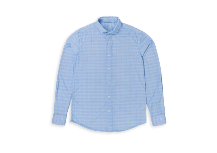 Men’s Light-Checked Polyester Shirt
