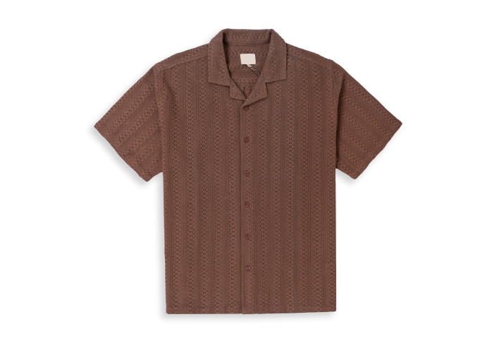 Men’s Lace-Detail Cotton Blend Shirt