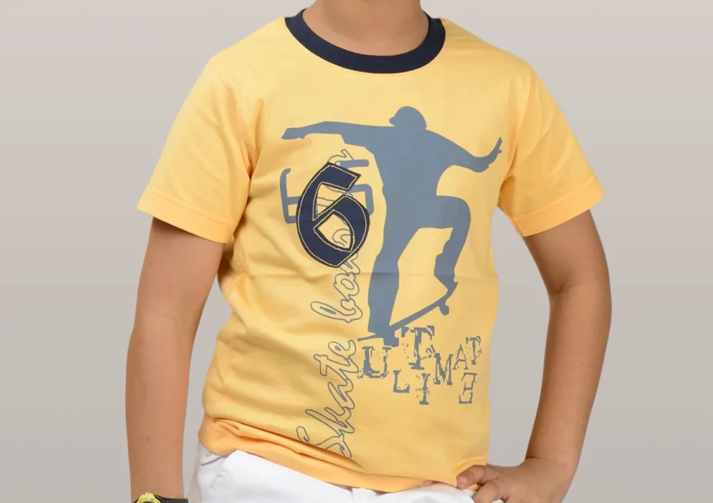 Boys’ Printed T-Shirt with Knee-Length Cotton Shorts