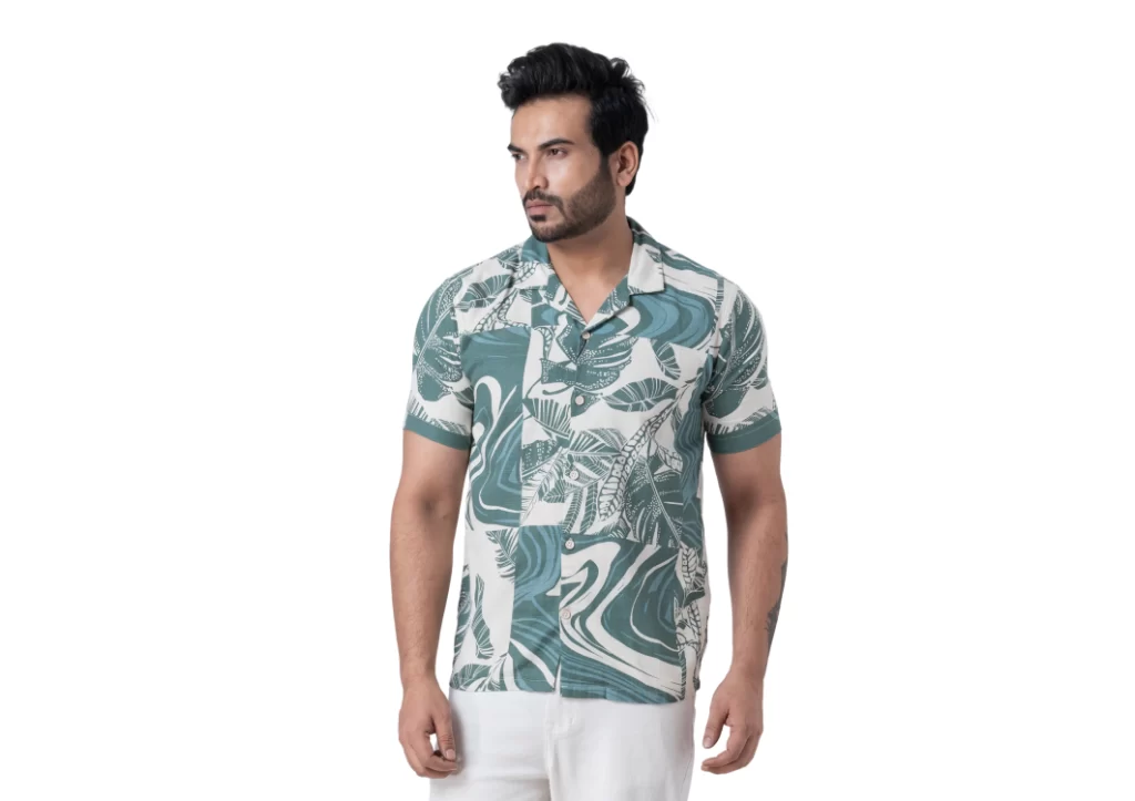 Men’s Printed Half-Sleeve Cotton Mix Shirt