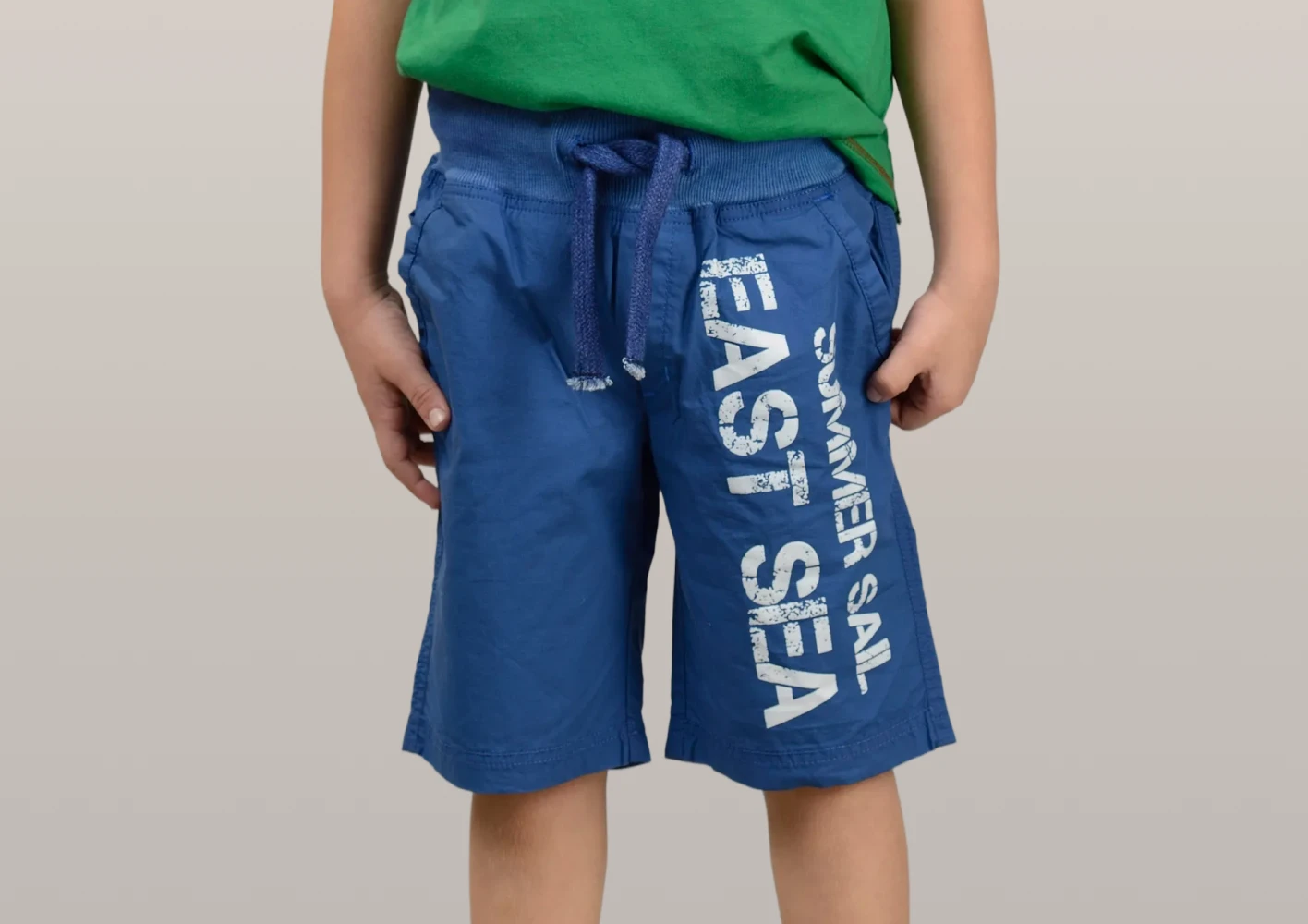 Boys’ Printed T-Shirt with Matching Knee-Length Shorts