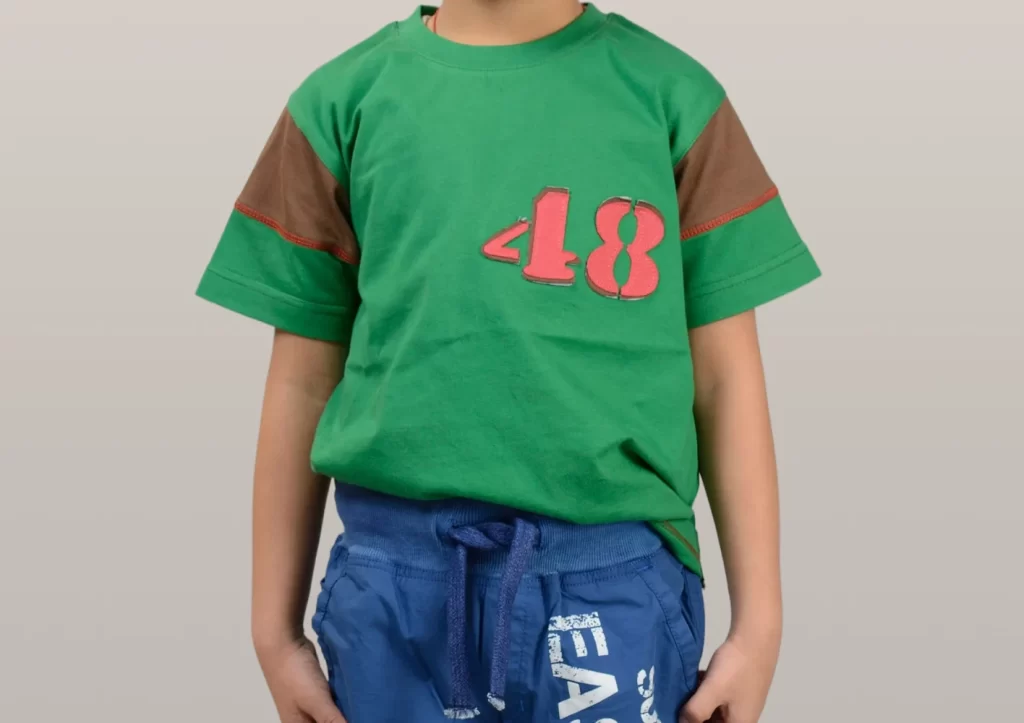 Boys’ Printed T-Shirt with Matching Knee-Length Shorts