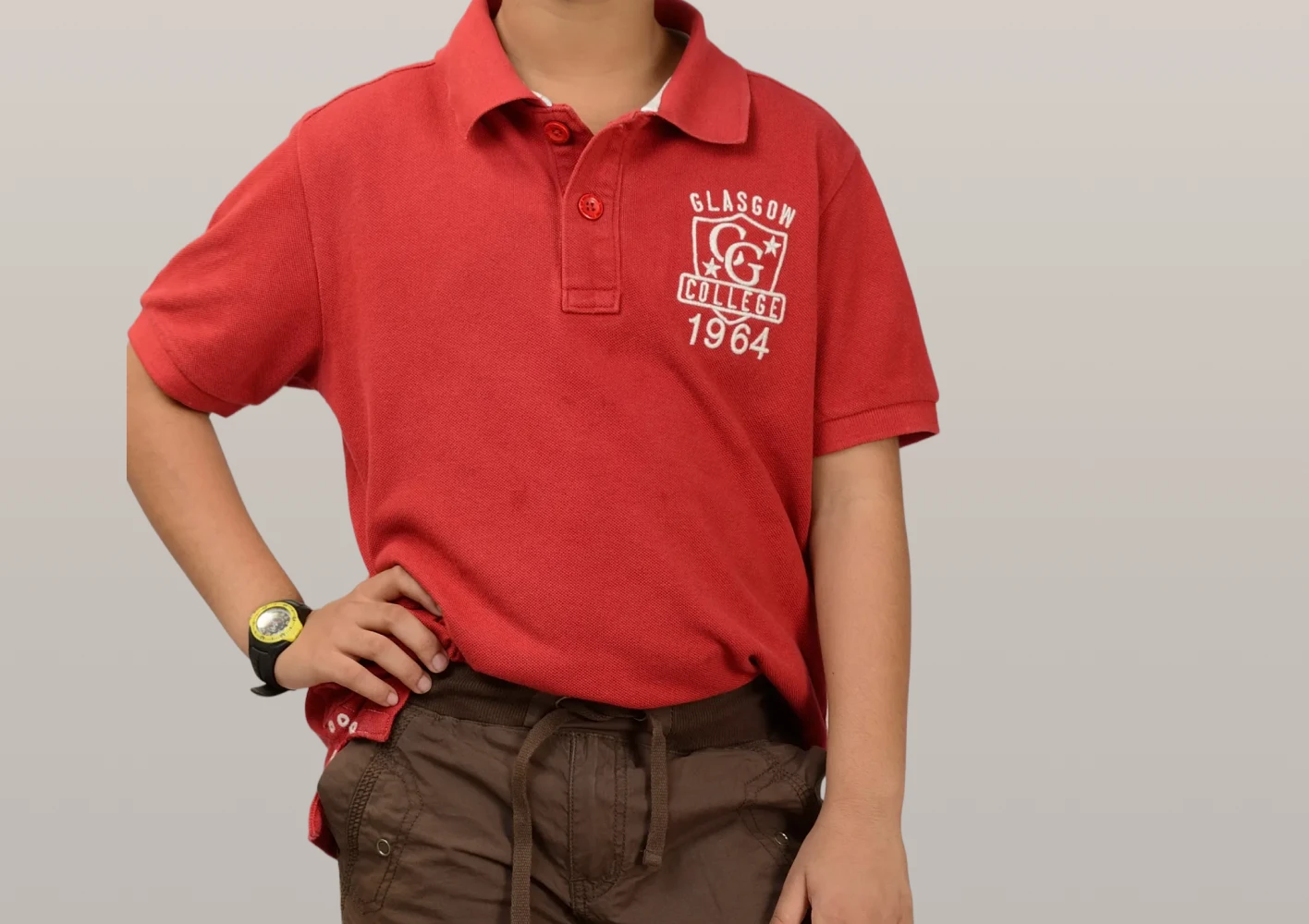 Boys’ Rust T-Shirt with Dark Khaki Organic Cotton Shorts