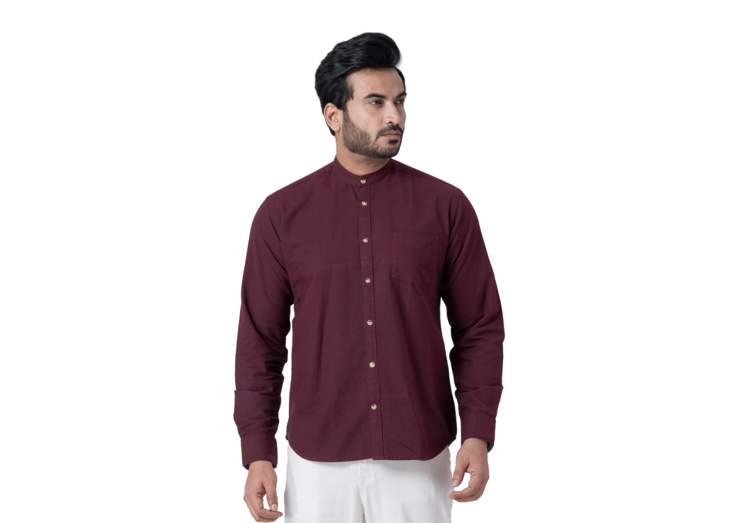 Men’s Maroon Full-Sleeve Shirt