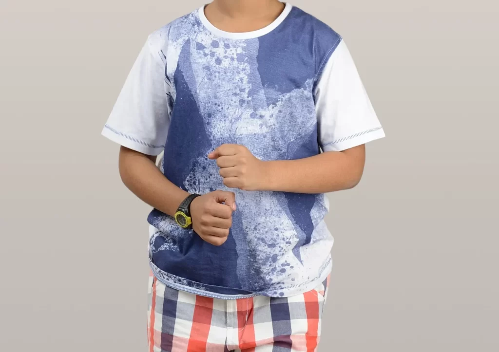Boys’ Digital-Print T-Shirt with Checked Shorts