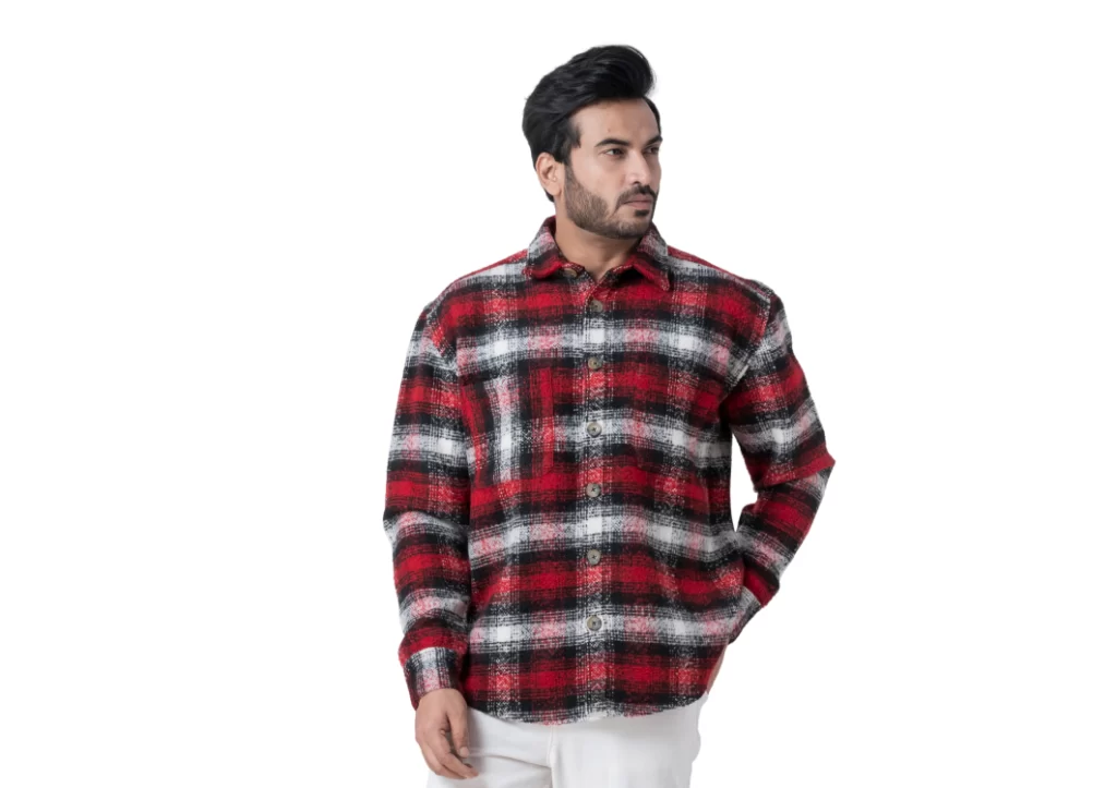 Men’s Red Checked Woollen Shirt