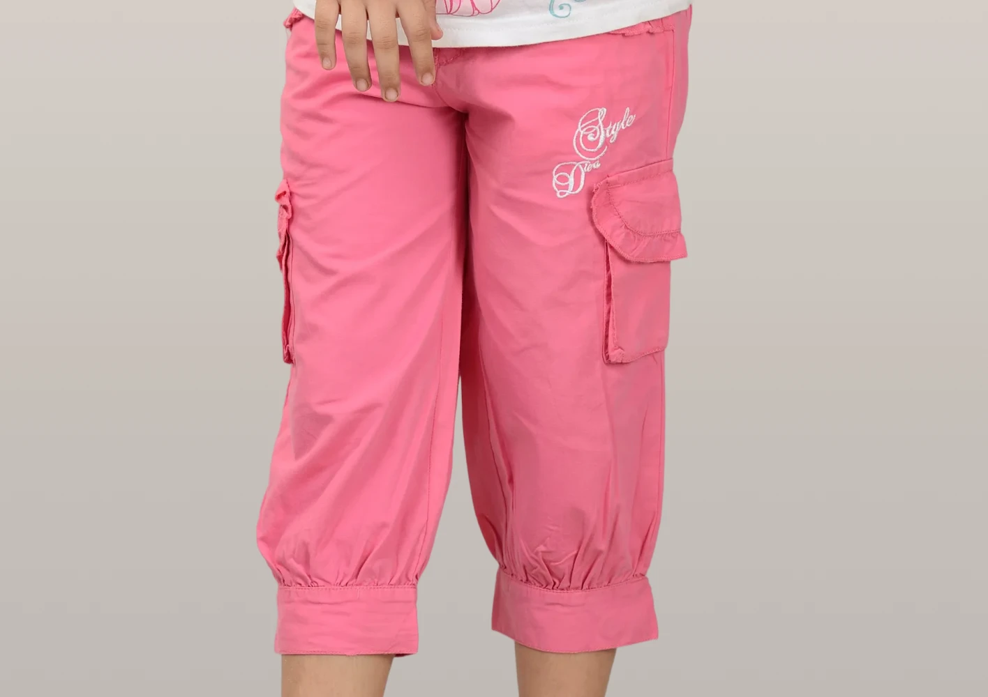 Girls’ Embroidered Cotton Capri with Coordinated Top