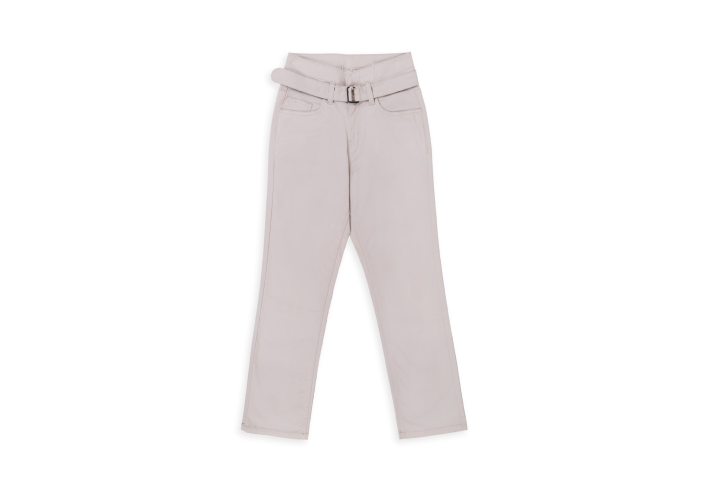Women’s Beige Straight-Cut Cotton Chinos