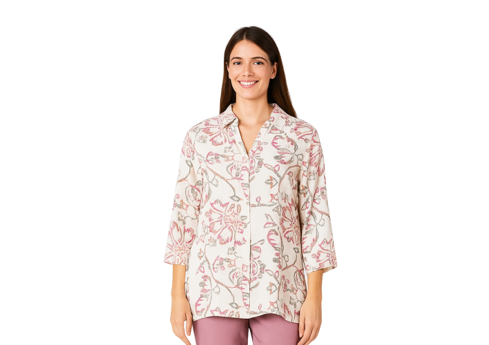 Women’s White Printed Cotton Tunic